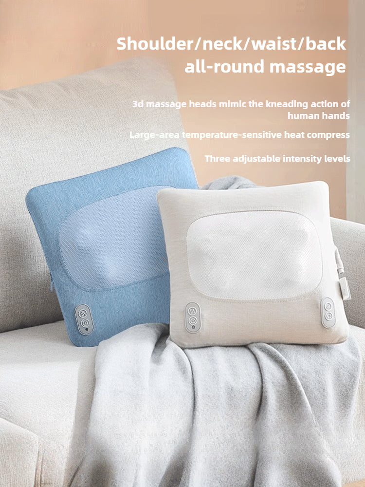Back Massage Pillow with Heat – Lumbar & Office Chair Support  Restoria