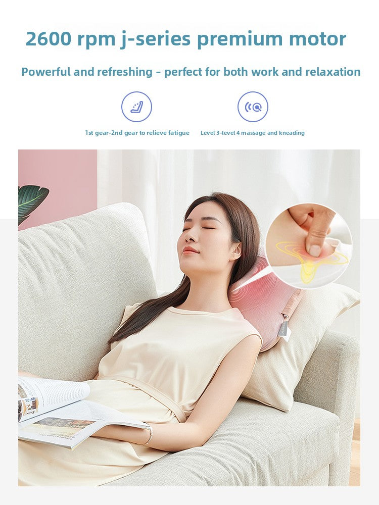 Back Massage Pillow with Heat – Lumbar & Office Chair Support  Restoria
